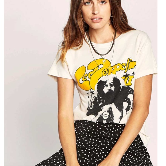 Led Zeppelin 3concert tee rock graphic tee- cream - Picture 2 of 4